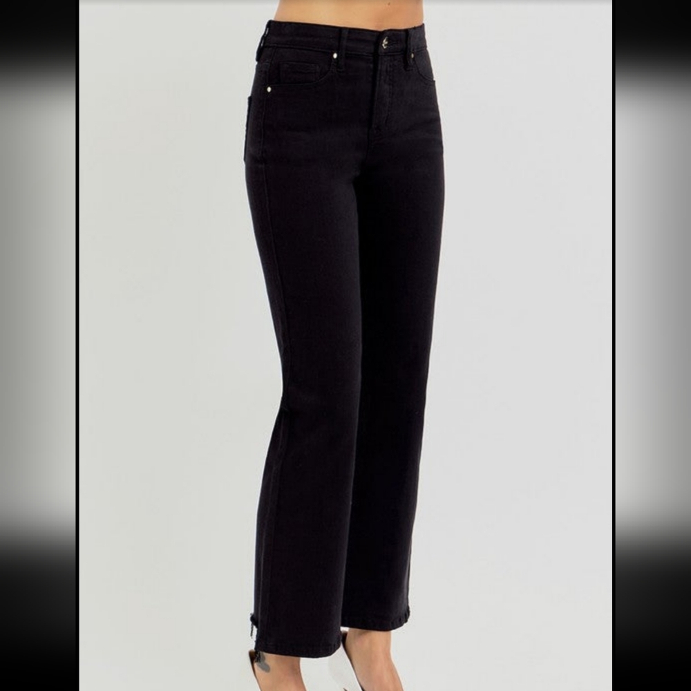 TUMMY CONTROL ELASTIC BAND HIGH RISE  STRAIGHT PANTS 0-3X Risen Jeans - Picture 4 of 8